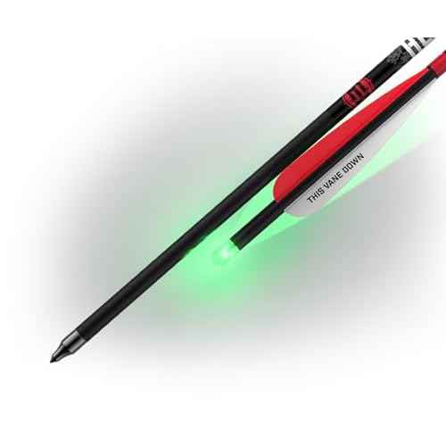 BARNETT - Carbon Headhunter Lighted Strobe Crossbow Arrows - Multicolor Strobing Nocks, Half-Moon Design, Fully Assembled