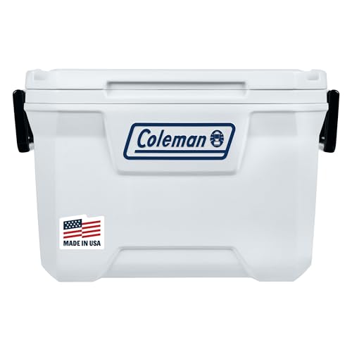 Coleman Marine Cooler with Fully Insulated UV Guard Lid & Body, Keeps Ice for 3+ Days, Great for Boating & Fishing, 52qt/1...