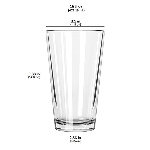 Libbey Bar Essentials Tumbler Glasses Set of 6, Modern Style 16 Oz Glass Set, Dishwasher Safe Tall Drinking Glasses Set fo...
