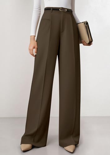 PRETTYGARDEN Womens Wide Leg Dress Pants 2026 Business Casual Flowy Work Palazzo Pants High Waisted Slacks Trousers