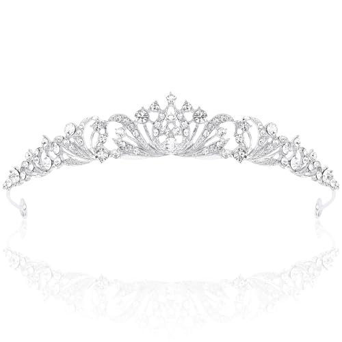 TOBATOBA Silver Tiara Crowns for Women Girls Wedding Tiara Princess Tiara for Wedding Prom Quinceanera Birthday Crown Hall...