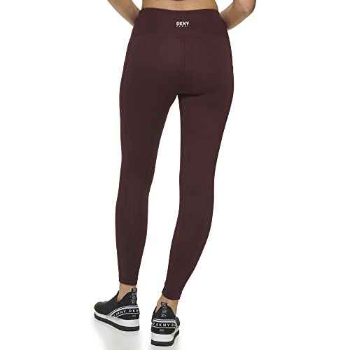 DKNY Womens Sport Tummy Control Workout Yoga Leggings, Currant, Large US