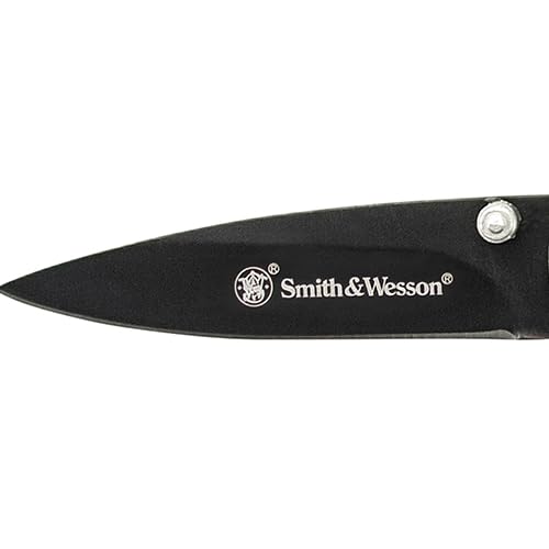 Smith & Wesson CKLPB 5.3in High Carbon S.S. Folding Knife with a 3.2in Drop Point Blade and Stainless Steel Handle for Out...