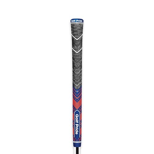 Golf Pride MCC Plus4 Golf Club Grip - All-Weather Hybrid Grip with Larger Lower Hand - Brushed Cotton Cord & Pebbled Texture - Navy/Orange
