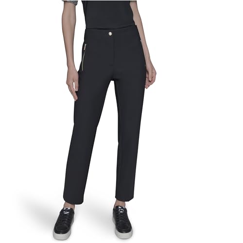 Karl Lagerfeld Womens Slim Nylon Compression Double Zip Everyday Pant