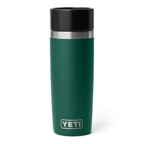 YETI Rambler 16 oz Travel Bottle, Stainless Steel, Vacuum Insulated with Leakproof Commuter Cap, Black Forest Green