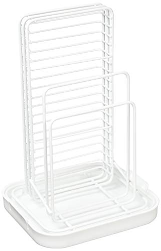 Pearl Metal HB-2490 Simple Storage W Kitchen Knife Cutting Board Stand, White