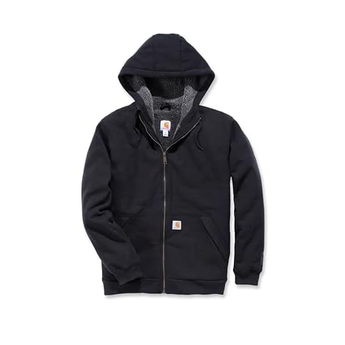 Carhartt Men's Big & Tall RD Rockland Sherpa Lined Hooded Sweatshirt, Black, 3X-Large