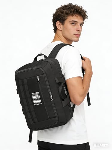 3 in 1 Tactical Backpack for Men, Water-Resistant 17.3 Inch Laptop Bag Convertible Carry-On Luggage with Hidden Straps - A...