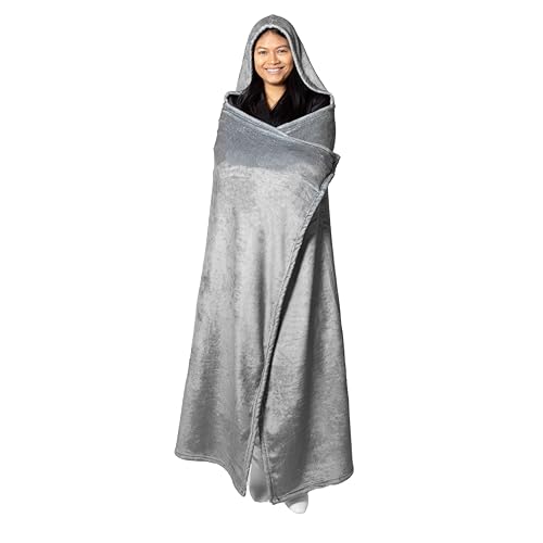 Pavilion Gift Company - Camp Mode - One-Size-Fits-Most 50" x 60" Oversized Hooded Wearable Plush Soft Warm Cozy Blanket Cl...