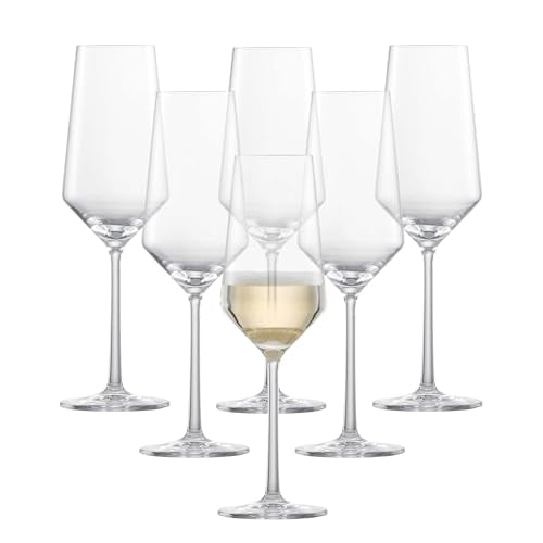 ZWIESEL GLAS Pure Champagne Glass (Set of 6), Champagne Flutes with Effervescent Point, Dishwasher-Safe Tritan Crystal Gla...