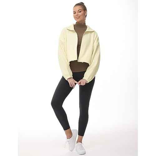 THE GYM PEOPLE Women's Mock Turtleneck Long Sleeve Shirts Fleece Thermal Underwear Pullover Tops with Thumb Hole