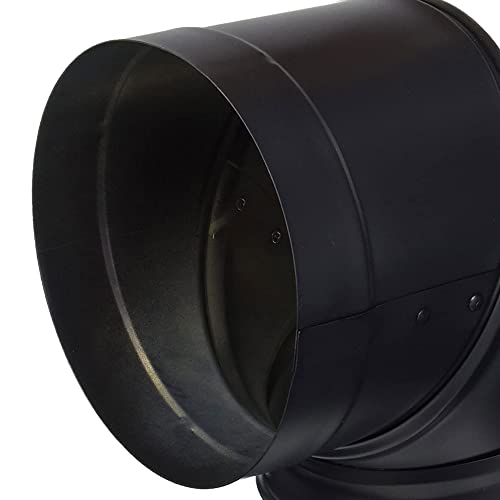 DuraVent DuraBlack 6 Inch 24 Gauge 430 Stainless Steel Easy Installation Single Wall Wood Burning Stove 90 Degree Elbow Co...