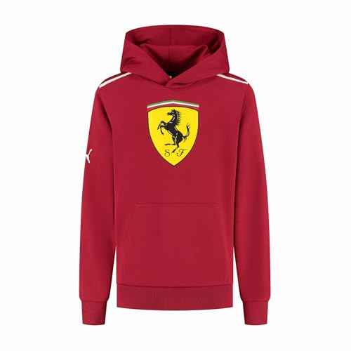 PUMA Scuderia Ferrari F1 Kids' Hoodie with Large Scudetto shield print on chest