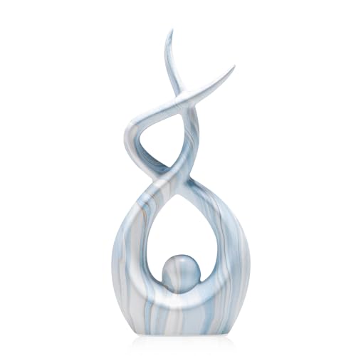TZIZO Blue Sculpture Home Decor, Modern Living Room Decorations, Table Centerpieces for Dining Room, Abstract Sculpture Co...