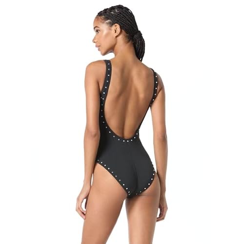 Michael Kors Swimwear Women's Crepe Solids Scoop Neck One Piece
