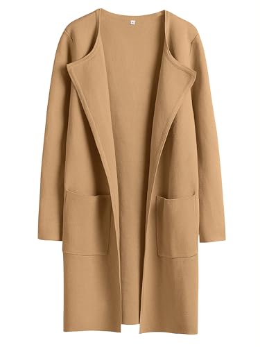 ANRABESS Womens Cardigan Sweater Open Front Knit Long Coatigan Dressy Casual Jacket Coat 2025 Fall Outfits Classy Clothes