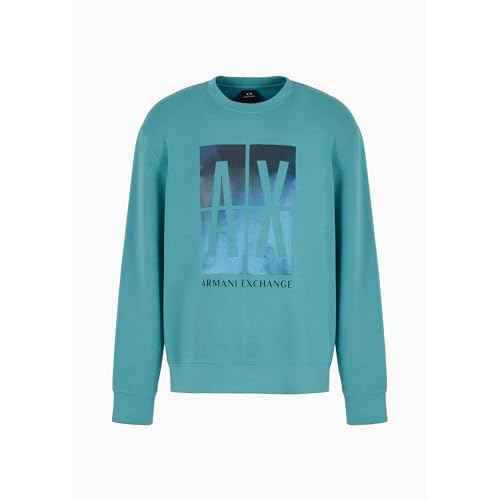 Armani Exchange Men's Abstract Print Logo Pullover Crewneck Sweatshirt