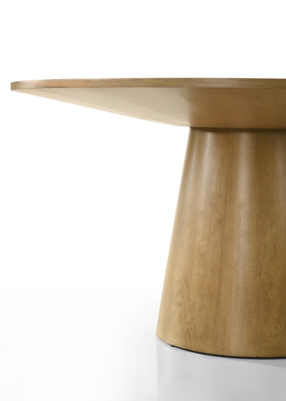 Lilola Living Jasper Driftwood Finish 5 Piece 47 Contemporary Round Dining Table Set With Pedestal Base And Black Finish Chairs