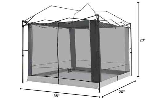 Canopy Universal Mosquito Netting Tent, Converts 10'x10' Canopy Gazebo into Camping Inner Tent, Screen House with Full PE Floors for Outdoor, Backyard. (TOP & Frame NOT Included) Black