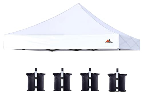SCOCANOPY Commercial 10x10 Replacement Canopy Top,Canopy Cover ONLY,Bonus 4 Pack Weight Bag,(White)