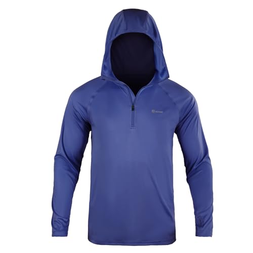 SG Edge Men's 1/4 Zip Long Sleeve Rash Guard Hoodie Quick-Dry UPF 50+ Fishing Hiking and Water Sports