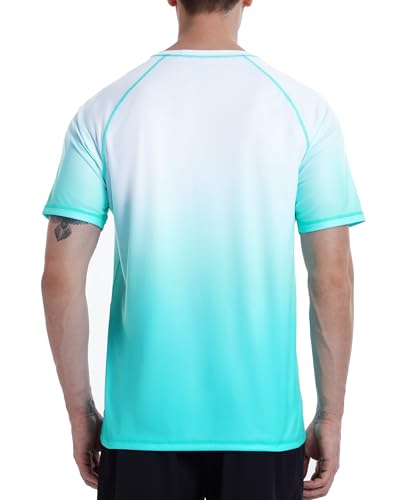 Roadbox Men's Swim Shirts Short Sleeve, UPF 50+ UV Sun Protection SPF Rash Guard, Quick Dry Surf Water Beach Fishing T Shirt