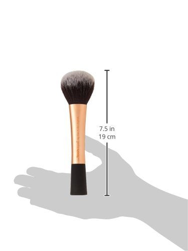 Real Techniques Powder Brush, Ultra Plush Synthetic Bristles, Aluminum Ferrules to Build Coverage, Cruelty Free, Mattified Finish, For Foundation, Setting Powder, Bronzers, Orange, 1 Count (Pack of 2)
