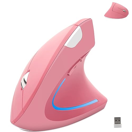 Wireless Mouse Ergonomic Vertical Ergo High Presion Optical Lightweight Cordless LED Light Large Cute Wireless Mouse for L...