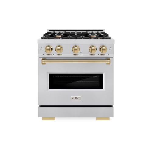 ZLINE Autograph Edition 30 in. 4.2 cu. ft. Classic Gas Range with 4 Burner Cooktop and Convection Gas Oven in Stainless St...