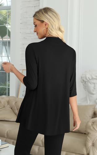 Yincro Women's Casual 3/4 Sleeve Cardigan Lightweight Soft Open Front Cardigans