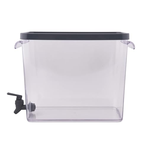 CNEIESD 2-Gallon Slim Acrylic Fridge Beverage Dispenser | Gray Glossy Design | BPA-Free for Indoor/Outdoor Use