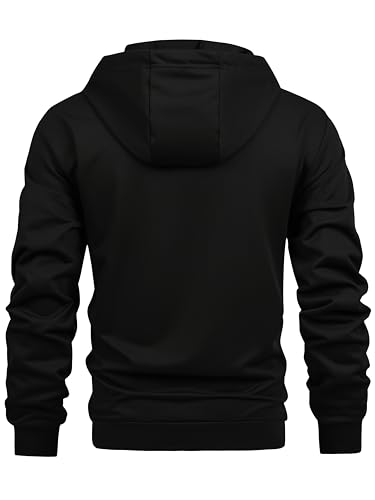 Mens Quarter Zip Hoodies Long Sleeve Casual Pullover Sports Outdoor Athletic Sweatshirts