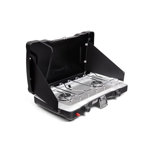Coleman Triton+ 2-Burner Propane Camping Stove with InstaStart Ignition, Portable Camping Cooktop with 2 Adjustable Burner...