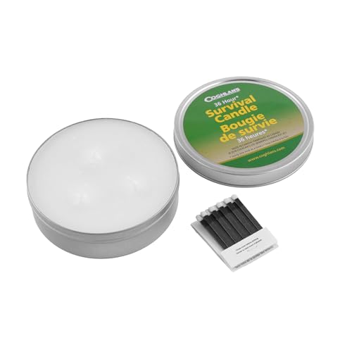 Coghlan's 36-Hour Emergency Survival Candle – Paraffin Wax Candle in Aluminum Tin Container, Triple Wick, Long-Lasting Lig...