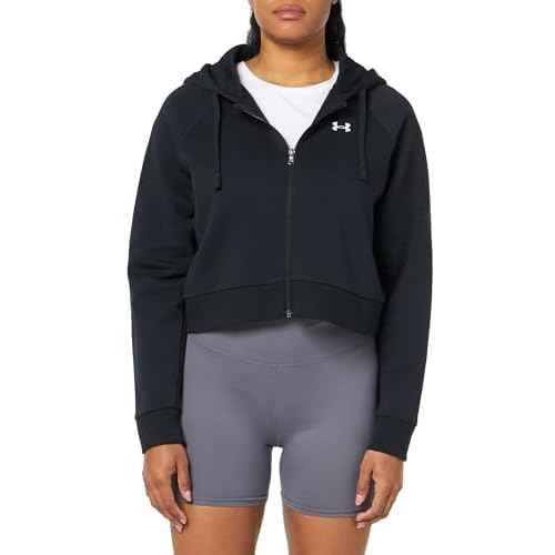 Under Armour womens Rival Fleece Cropped Full Zip