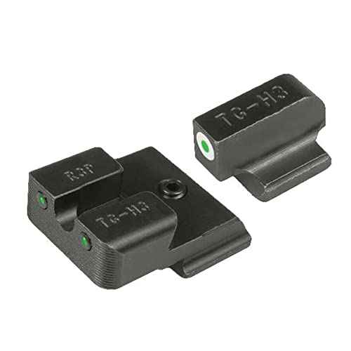 Truglo Tritium Pro Handgun Night Sights, Compatible with Ruger Handguns Compact Durable Glow-in-The-Dark Front & Rear Gun Sights with White Focus Lock Front Ring