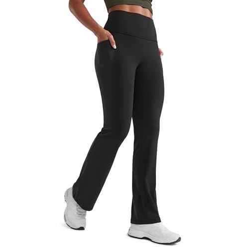 CRZ YOGA Womens Butterluxe High Waist Flare Pants 31.5" - Yoga Bootcut with Side Pockets Wide Leg Lounge Casual