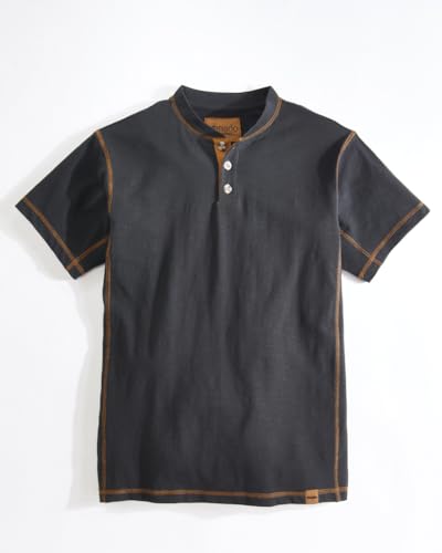 Venado Premium Short Sleeve Henley Shirt for Men - Mens Henley with Stretch Cotton