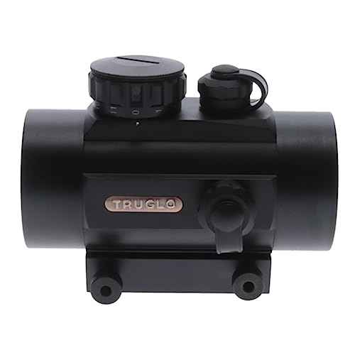 TRUGLO Traditional 1x40mm 5-MOA Hunting Durable Lightweight Waterproof Fogproof Shock Resistant Adjustable Aluminum Red-Dot Sight Flip-Up Lens Caps Included