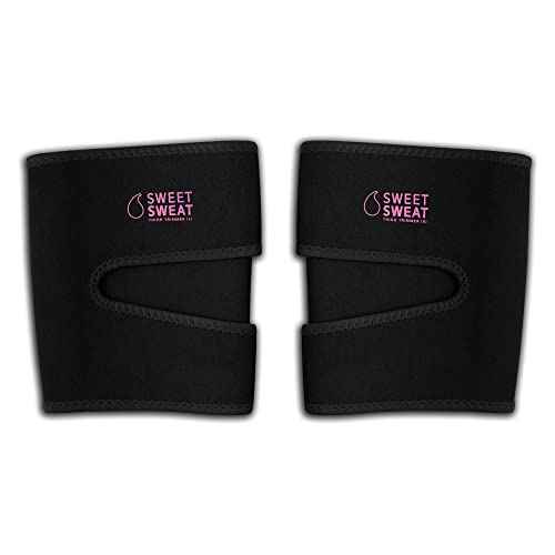Sports Research Sweet Sweat Thigh Trimmers for Men & Women Increases Sweat & Activity to the Thighs during Exercise (Pink, Large)