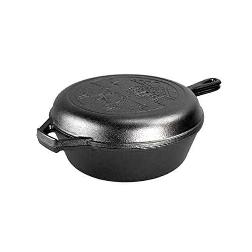 Lodge Cast Iron Wanderlust Series, Cabin Combo Cooker, 3.2 Quart? Black