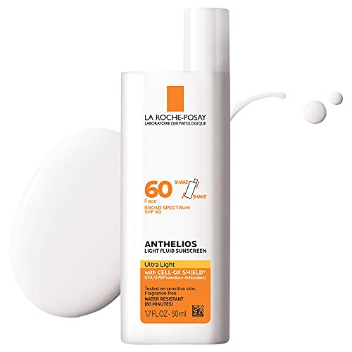 La Roche-Posay Anthelios Light Fluid Facial Sunscreen SPF 60, Lightweight Sunscreen For Face, Fluid Texture, Broad Spectru...