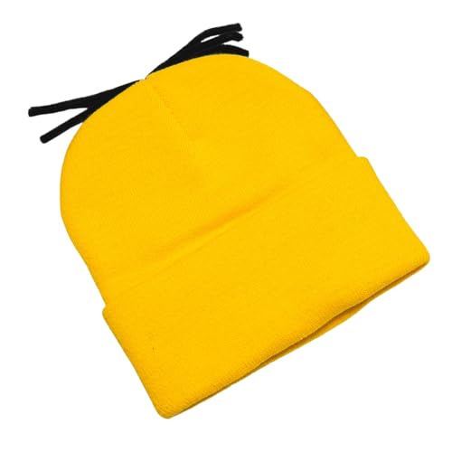 Happy Hippo Adult Costume Set, Yellow Beanie Hat, Black Gloves and Silver Goggles, Unisex
