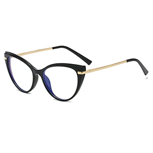 LJCZKA Blue Light Blocking Glasses Women Anti Eye satrain Computer Cat eye Eyeglasses Cateye Clear Frame