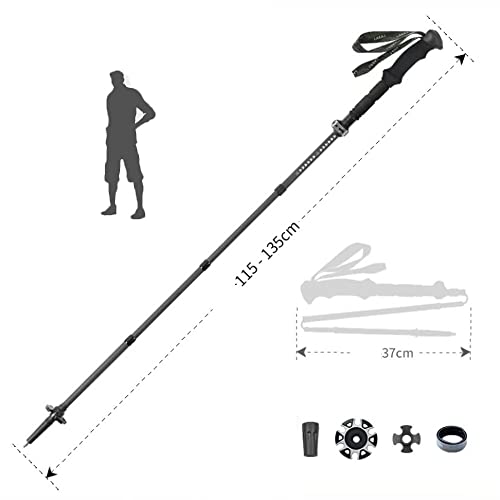 WEBUP Carbon Fiber Hiking Poles Collapsible Trekking Poles for Camping, Floading Walking Pole for Hiking, Ultralight Walki...