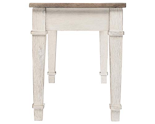 Signature Design by Ashley Skempton Farmhouse Storage Bench, White & Light Brown
