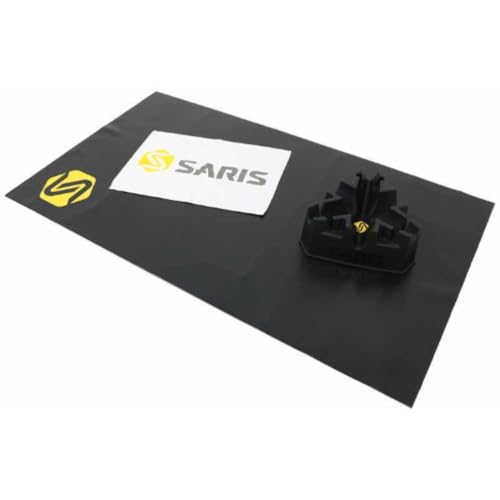 Saris Complete Bike Trainer Accessory Kit with Bike Mat, Climbing Block & Towel, Black