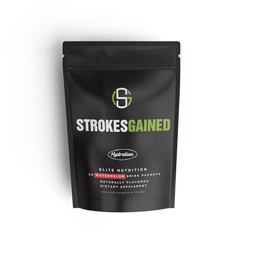 Strokes Gained Golf Hydration Watermelon Electrolyte Powder – Sugar Free Drink Mix Packets – Golf Accessories for Men & Wo...