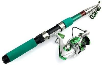 1.8m 2.1m 2.4m 2.7m 3.0m 3.6m Telescopic Fishing Rod and Reel Combo Set Spinning Fishing Rod Pole Travel Sea